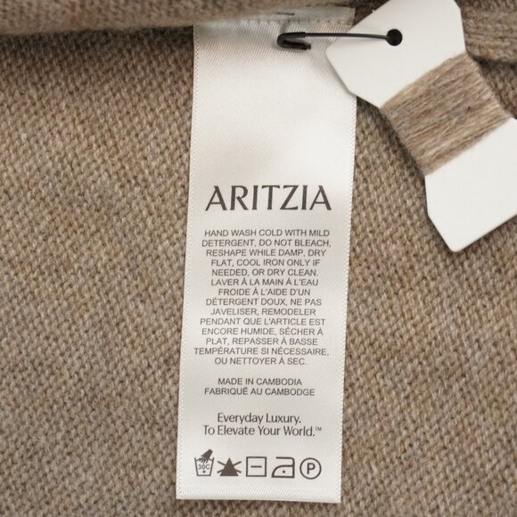 Aritzia Cashmere Relaxed Open-Front Cardigan in Heather Nomad Taupe Size 2 - NWT - Picture 5 of 9
